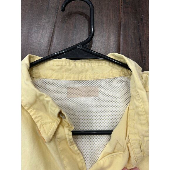 Columbia Mens PFG Short Sleeve Button-Up Fishing Shirt Size XL Yellow - Picture 5 of 9